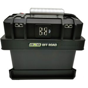 4X4 OFFROAD Custom Portable Dual Battery Box w/ DC Charger + Battery Monitor