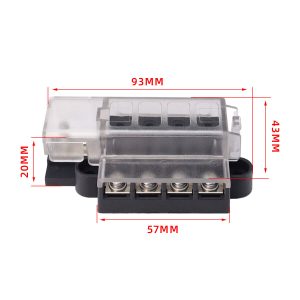 4-Way Positive Standard Blade Fuse Box - 4 Circuits with Cover
