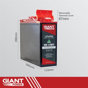GIANT 170AHFT 12V Slim Lithium Deep Cycle Battery (LiFeP04)
