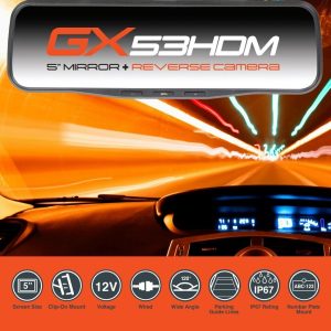 GX53HDM 5" Mirror Mount High Resolution Display Reverse Camera Kit