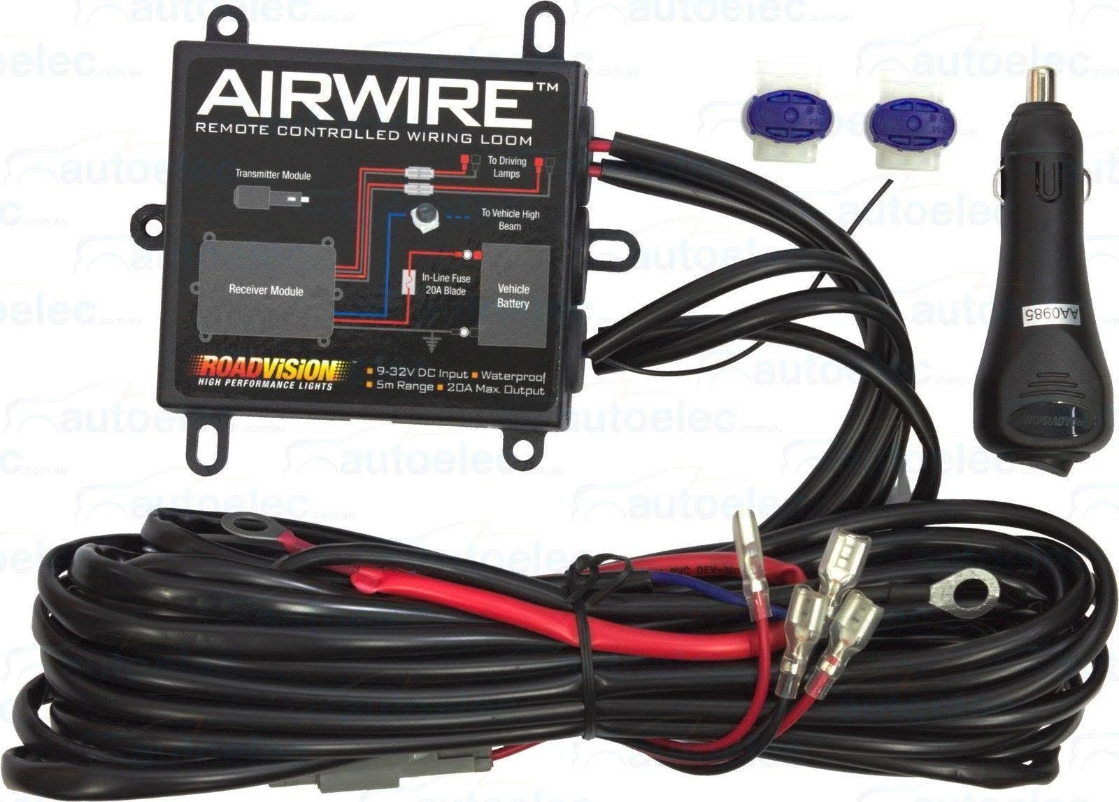 RoadVision Wiring Harness Kit Airwire Remote Control - Multi Volt 9-32V 20A - RCWL - Image 2