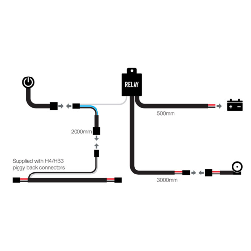 RoadVision Wiring Harness Kit Gen2 - Suit 1 LED Bar Light 12 and 24V - 140W - RBWK - Image 3