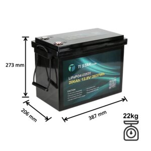 TiStar 12.8V 206Ah Lithium Battery LiFePO4 – Grade-A Prismatic Cells – 6,000 Cycles – IEC 62619 Certified ( 5 Year Warranty)