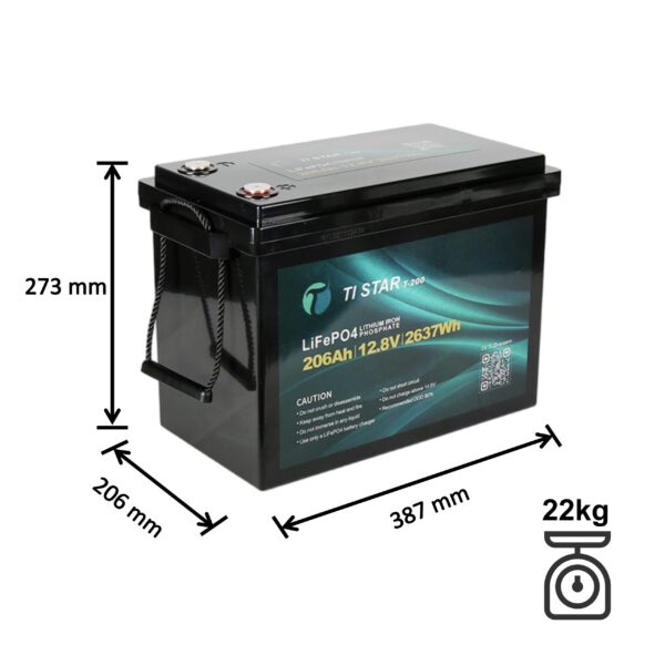 TiStar 12.8V 206Ah Lithium Battery LiFePO4 – Grade-A Prismatic Cells – 6,000 Cycles – IEC 62619 Certified ( 5 Year Warranty) - Image 6
