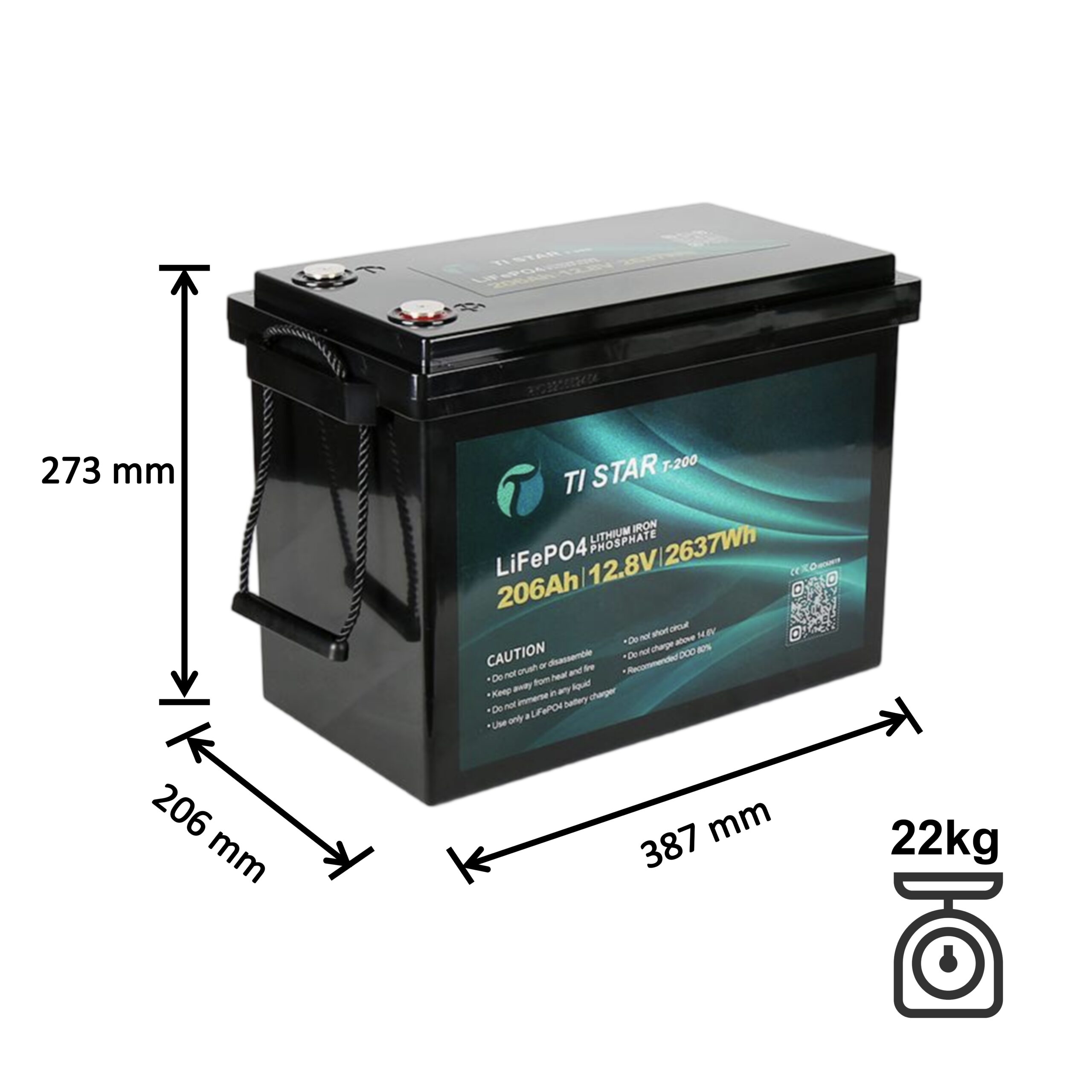 TiStar 12.8V 206Ah Lithium Battery LiFePO4 – Grade-A Prismatic Cells – 6,000 Cycles – IEC 62619 Certified ( 5 Year Warranty) - Image 6