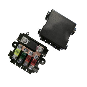5 Way MIDI & MEGA Fuse Box Panel Junction - Red Copper Terminals - Includes Busbar ( FREE FUSES)