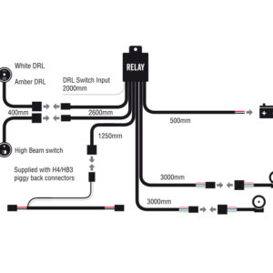 RoadVision Wiring Harness Dual Coloured DRL Kit - Suit Pair Driving Lights - RDWKD