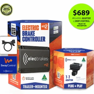 Elecbrakes EB2 Brake Controller Kit - FREE Plug & Play Adapter + NEW SWAY CONTROL