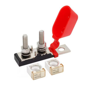 Dual M8 Battery Terminal Fuse Block With Ring Fuse Holder Kit - Waterproof