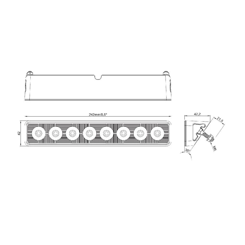 Ignite 9" Rectangular LED Work Light - 18W Flood Beam 12V/24V - IWL806F - Image 5