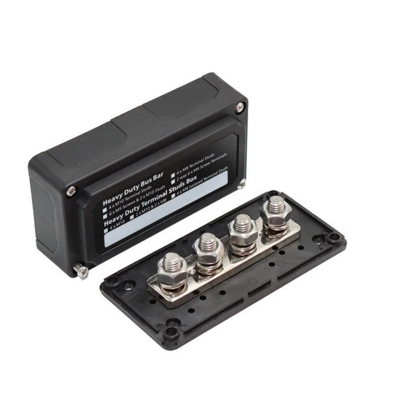 300A 4-Post Power Distribution Busbar Pair – M10 Studs – 12V–48V DC - Image 2