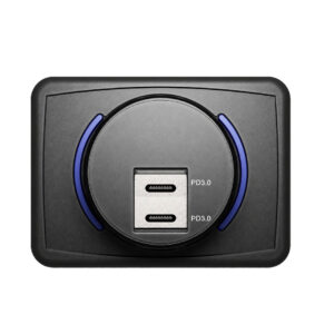 Marine 12V/24 Dual USB Type-C Charger Flush Mount - Rectangle