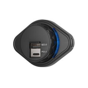 Marine 12V/24 USB Type-C & USB QC3-0 Charger Flush Mount  - Diamond