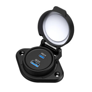 100W USB-C & 18W QC3.0 Flush Mount Charger – 12V/24V | IP67 Waterproof