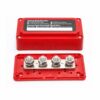 300A 4-Post Power Distribution Busbar Long Block – M10 Studs – 12V–48V Red (+Positve)