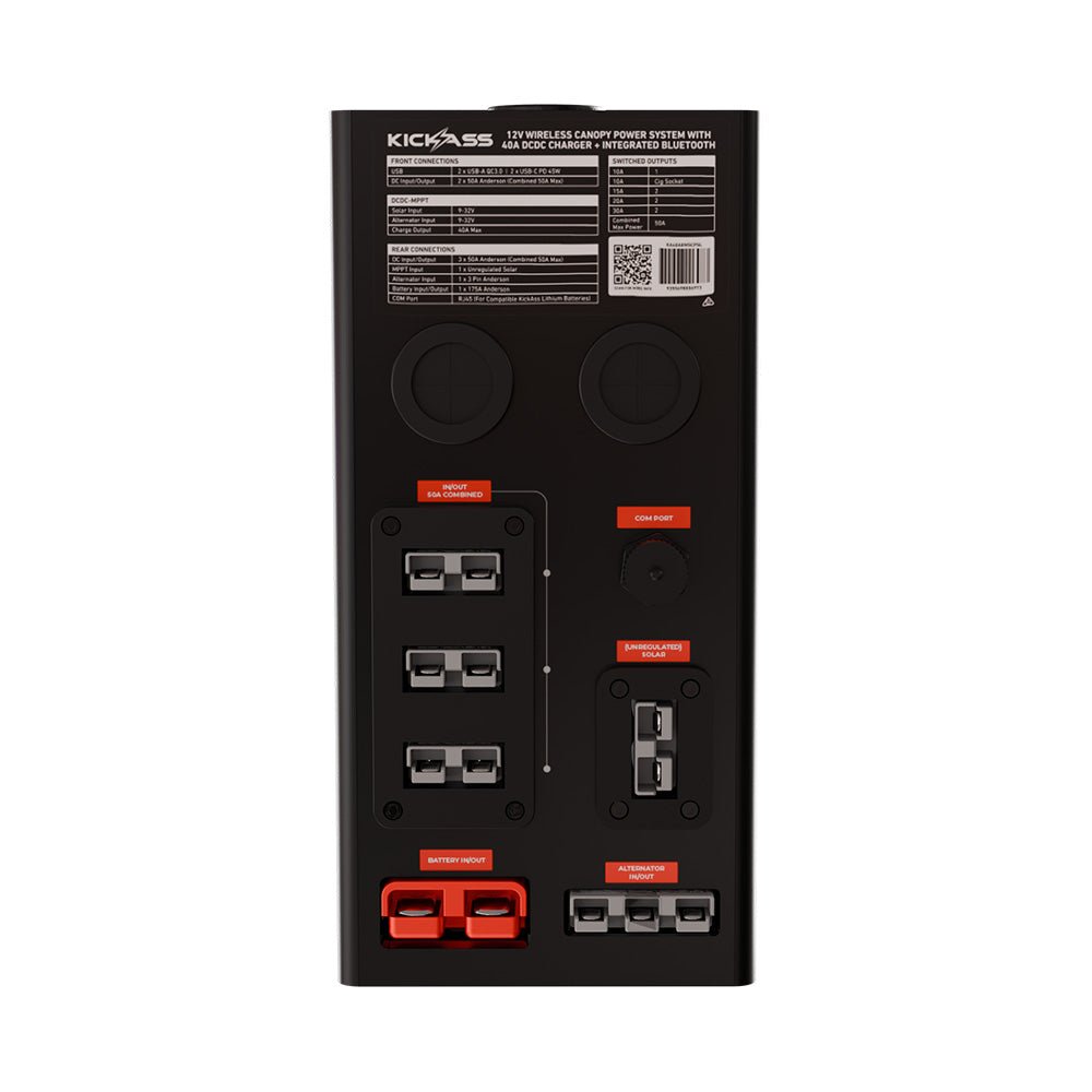 KickAss ProductsKickAss 12V Wireless Canopy Power System with 40A DCDC Charger + Integrated BluetoothKA40A8WSCPSL