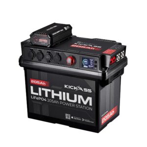 KickAss ProductsKickAss Smart 205Ah Lithium Battery Box Power Station with 40A DCDC Charger + Integrated BluetoothKAJBBOXLI205AH40A